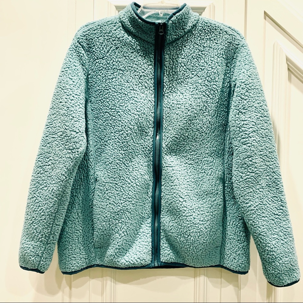 Lands’ End‎ Teal Green Sherpa Jacket L